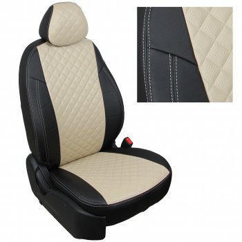 14 899 р. Чехлы на сиденья Ромб (к. Comfort Luxe экокожа) Автопилот  Уаз Патриот ( 23632,  3163 5 дв.) (2016-2024) 2-ой рестайлинг пикап, 2-ой рестайлинг (черный/бежевый). Увеличить фотографию 2