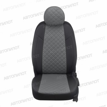 7 799 р. Чехлы сидений (экокожа, 5 мест) Автопилот Ромб  Chery Tiggo 8 PRO (2021-2024) (черный/серый). Увеличить фотографию 2