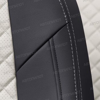 13 999 р. Чехлы сидений (экокожа) Автопилот Ромб  Great Wall Wingle  7 (2018-2024) (черный/белый). Увеличить фотографию 6