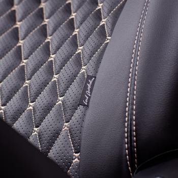 13 399 р. Комплект чехлов для сидений, (РЗСиС 60/40, 2Г Орегон) БАЙРОН Lord Autofashion   Chevrolet Niva  2123 (2009-2020) (черный, вставка черная, строчка бежевая). Увеличить фотографию 9