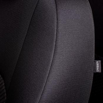 4 949 р. Комплект чехлов для сидений (РЗС 40/60, 2Г жаккард) Дублин Lord Autofashion  KIA Cerato  2 TD (2008-2013) (черный, вставка Стежок серая, строчка черная). Увеличить фотографию 3