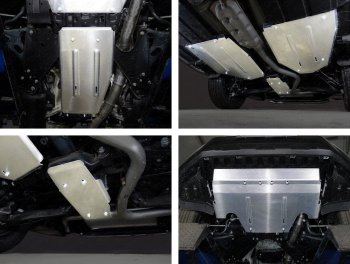 28 899 р. Защиты комплект (картер, кпп, задний дифференциал, бак правая, бак правая) (не устанавливается с передней защитой автомобиля) ТСС Тюнинг  Subaru Forester  SK/S14 (2018-2021) (алюминий 4 мм). Увеличить фотографию 1