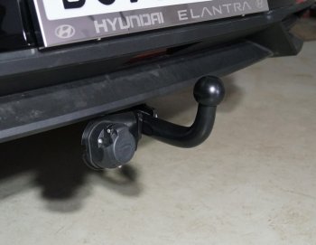 13 999 р. Фаркоп (тягово-сцепное устройство) TCC Тюнинг  Hyundai Elantra  CN7 (2020-2023) (оцинкованный, шар A). Увеличить фотографию 1