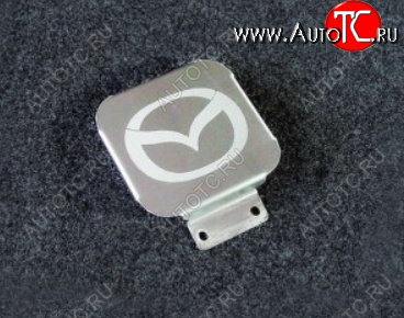 1 249 р. Заглушка на фаркоп с логотипом Mazda (на фаркопы TCC, нержавеющая сталь) TCC Mazda CX-5 KE дорестайлинг (2011-2014)