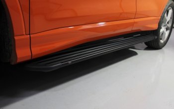 21 349 р. Порожки для ног алюминиевые ТСС Тюнинг Slim Line  Audi Q3  F3 (2018-2022) (черные). Увеличить фотографию 1