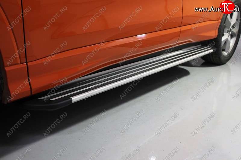 19 999 р. Порожки для ног алюминиевые TCC Tюнинг Slim Line  Audi Q3  F3 (2018-2022) (серебро)