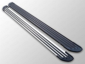 21 349 р. Порожки для ног алюминиевые TCC Tюнинг Slim Line  Audi Q5  8R (2008-2017) (черные). Увеличить фотографию 1