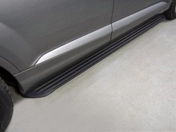 30 999 р. Пороги алюминиевые Slim Line  Audi Q7  4M (2015-2020) (Черные). Увеличить фотографию 1