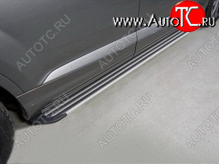 28 749 р. Пороги алюминиевые Slim Line  Audi Q7  4M (2015-2020) (Серебро)