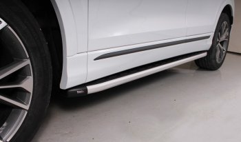 28 749 р. Пороги алюминиевые с пластиковой накладкой ТСС Тюнинг  Audi Q8  4MN (2018-2024) (стальной). Увеличить фотографию 1