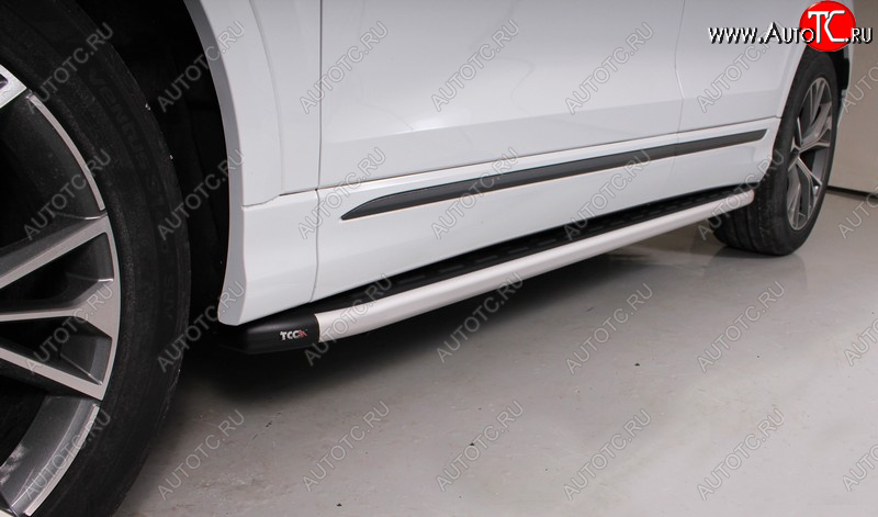 28 749 р. Пороги алюминиевые с пластиковой накладкой ТСС Тюнинг  Audi Q8  4MN (2018-2024) (стальной)
