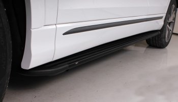 30 999 р. Пороги алюминиевые TCC Tюнинг Slim Line  Audi Q8  4MN (2018-2024) (черные). Увеличить фотографию 1