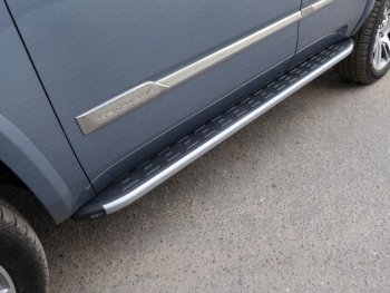 21 349 р. Пороги алюминиевые с пластиковой накладкой ТСС Тюнинг  Cadillac Escalade  GMTK2 джип 5 дв. (2015-2020) (карбон серебро). Увеличить фотографию 1