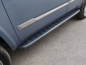 21 349 р. Пороги алюминиевые с пластиковой накладкой ТСС Тюнинг  Cadillac Escalade  GMTK2 джип 5 дв. (2015-2020) (карбон черный). Увеличить фотографию 1