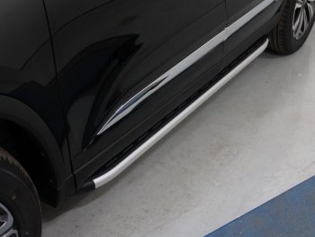 Пороги алюминиевые с пластиковой накладкой кроме F-Sport ТСС Тюнинг Lexus LX 570 J200 дорестайлинг (2007-2012)  (серые)