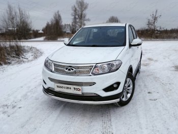 Защита переднего бампера нижняя d60,3 мм ТСС Тюнинг  Chery (Черри) Tiggo 5 (Тиго)  (T21) (2014-2017) (T21) дорестайлинг  (нержавейка)