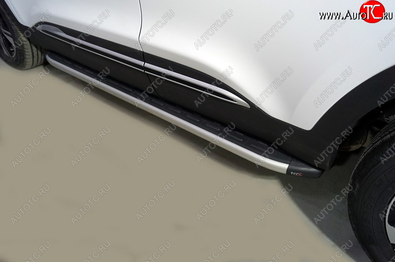 19 999 р. Пороги алюминиевые с пластиковой накладкой ТСС Тюнинг Chery Tiggo 4 Pro (2021-2024) (серые)