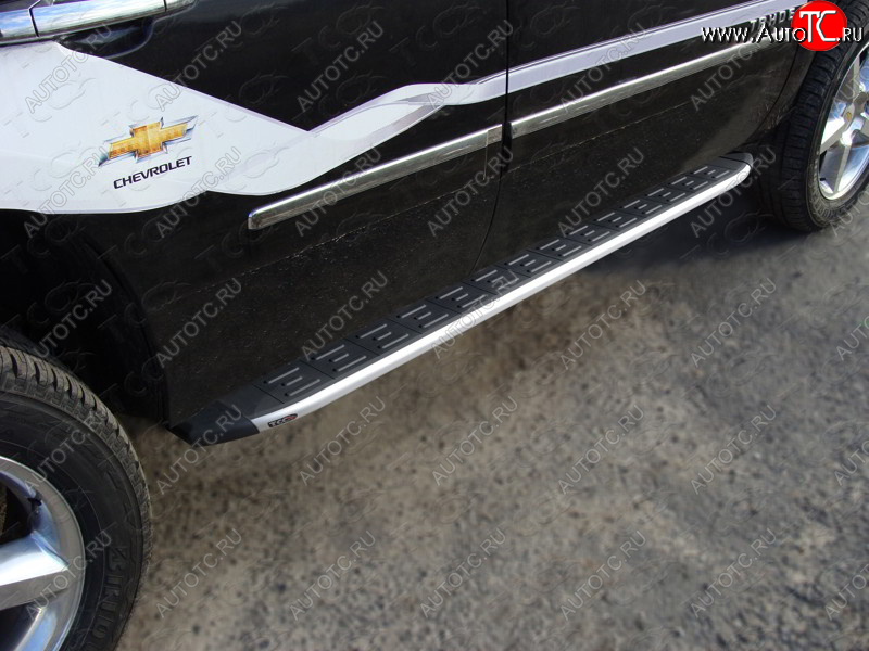 19 999 р. Пороги алюминиевые с пластиковой накладкой ТСС Тюнинг Chevrolet Tahoe K2UC (2014-2021) (серые)