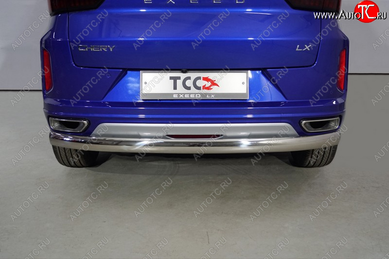 14 999 р. Защита заднего бампера (1.5L Turbo 2WD, овальная, d75х42 мм) TCC  EXEED LX (2021-2024)