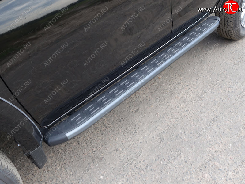 21 349 р. Пороги алюминиевые с пластиковой накладкой, ТСС Тюнинг  Fiat Fullback (2016-2018) ( карбон серебро)