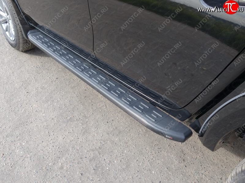 21 349 р. Пороги алюминиевые с пластиковой накладкой ТСС Тюнинг  Fiat Fullback (2016-2018) (карбон черные)