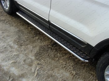 32 999 р. Пороги с площадкой 42,4 мм ТСС Тюнинг  Ford Explorer  U502 (2010-2016) (серые). Увеличить фотографию 1