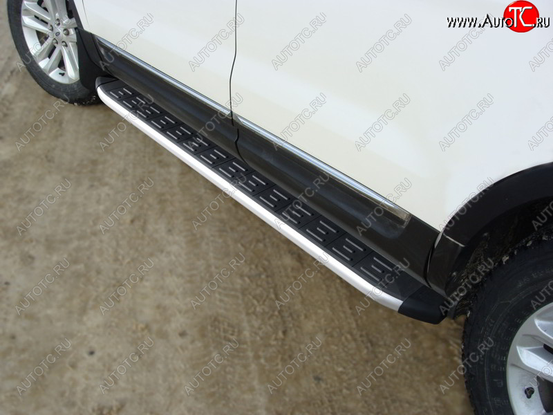 19 999 р. Пороги алюминиевые с пластиковой накладкой ТСС Тюнинг  Ford Explorer  U502 (2010-2016) (серые)