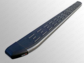 Пороги алюминиевые с пластиковой накладкой, ТСС Тюнинг Ford Explorer U502 дорестайлинг (2010-2016)  (карбон серые)