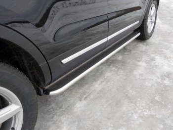 42 699 р. Пороги с площадкой 42,4 мм ТСС Тюнинг  Ford Explorer  U502 (2015-2018) (нержавейка). Увеличить фотографию 1