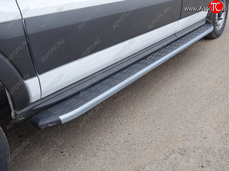 15 499 р. Порог алюминиевый с пластиковой накладкой, ТСС Тюнинг  Ford Transit Connect (2013-2018) (карбон)