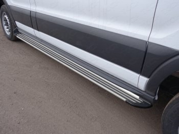 14 349 р. Порог правый алюминиевый Slim Line Silver, ТСС Тюнинг  Ford Transit Connect (2013-2018) (Slim Line Silver). Увеличить фотографию 1
