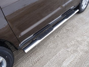 Пороги овальные с накладкой 120x60 мм ТСС Тюнинг Geely Emgrand X7 дорестайлинг (2011-2015)  (серые)