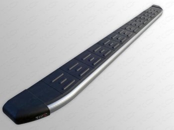 Пороги алюминиевые с пластиковой накладкой, ТСС Тюнинг Geely (Джили) Emgrand X7 (Эмгранд) (2011-2015) дорестайлинг  (карбон серебро)