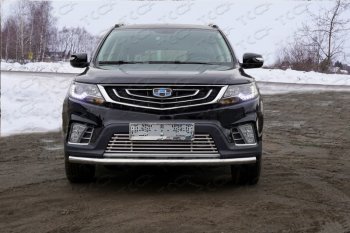 17 799 р. Защита переднего бампера нижняя d60,3 мм ТСС Тюнинг  Geely Emgrand X7 (2019-2021) (нержавейка). Увеличить фотографию 1