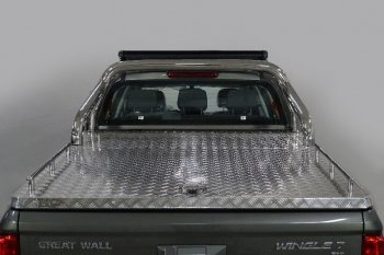 105 999 р. Защита кузова (для крышки) d 76,1 мм со светодиодной фарой ТСС Тюнинг  Great Wall Wingle  7 (2018-2024) (нержавейка). Увеличить фотографию 1