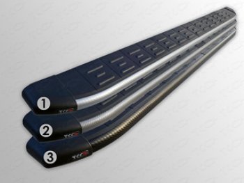 Пороги алюминиевые с пластиковой накладкой ТСС Тюнинг Great Wall Hover H3  рестайлинг (2014-2016)  (карбон черные)