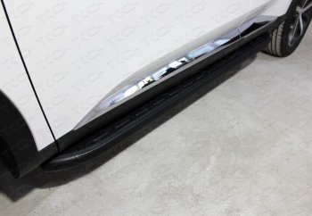 21 349 р. Пороги алюминиевые с пластиковой накладкой ТСС Тюнинг  Haval F7 (2018-2022) (карбон черные). Увеличить фотографию 1