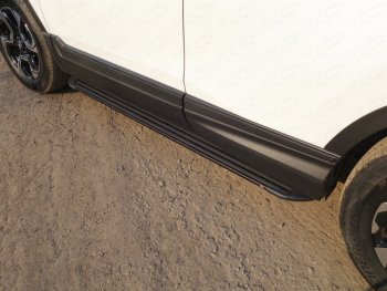 21 349 р. Пороги алюминиевые Slim Line ТСС Тюнинг  Honda CR-V  RW,RT (2016-2020) (Black). Увеличить фотографию 1
