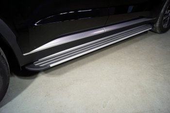 19 999 р. Пороги алюминиевые ТСС Тюнинг Hyundai Palisade LX2 (2018-2022) (Slim Line Silver ). Увеличить фотографию 1
