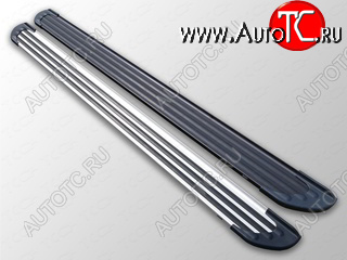 19 999 р. Пороги алюминиевые Slim Line ТСС Тюнинг  Hyundai Santa Fe  2 CM (2009-2012) (Silver)