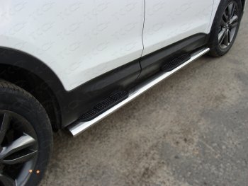 41 999 р. Пороги овальные с накладкой 120*60 мм ТСС Тюнинг  Hyundai Santa Fe  3 DM (2012-2016). Увеличить фотографию 1
