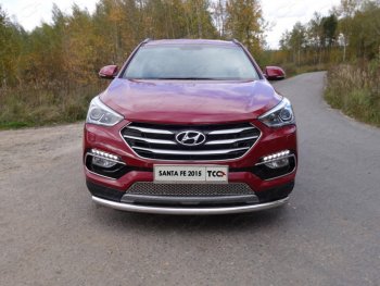 16 549 р. Защита переднего бампера нижняя d60,3 мм ТСС Тюнинг  Hyundai Santa Fe  3 DM (2015-2019) (нержавейка). Увеличить фотографию 1