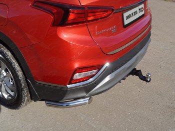 14 999 р. Защита заднего бампера (уголки, d60,3 мм) TCC Hyundai Santa Fe 4 TM дорестайлинг (2018-2021). Увеличить фотографию 1