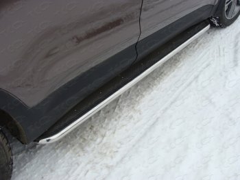 Пороги с площадкой 42,4 мм ТСС Тюнинг Hyundai (Хюндаи) Grand Santa Fe (гранд)  1 DM (2013-2016) 1 DM дорестайлинг