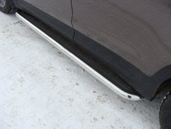 43 999 р. Пороги с площадкой 60,3 мм ТСС Тюнинг  Hyundai Grand Santa Fe  1 DM (2013-2016) (нержавейка). Увеличить фотографию 1
