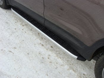 19 999 р. Пороги алюминиевые с пластиковой накладкой ТСС Тюнинг  Hyundai Grand Santa Fe  1 DM (2013-2016) (серые). Увеличить фотографию 1