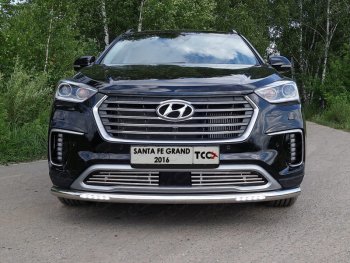 34 649 р. Защита переднего бампера нижняя с ДХО 60,3 мм ТСС Тюнинг  Hyundai Grand Santa Fe  1 DM (2016-2018) (нержавейка). Увеличить фотографию 1