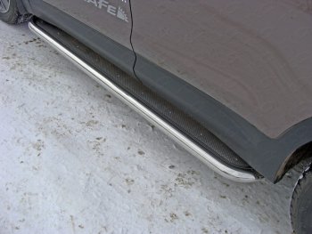43 999 р. Пороги с площадкой 60,3 мм ТСС Тюнинг  Hyundai Grand Santa Fe  1 DM (2016-2018) (нержавейка). Увеличить фотографию 1