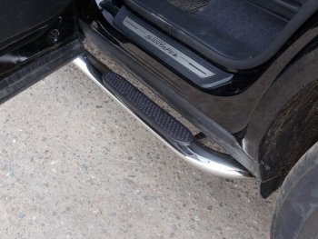 32 599 р. Пороги овальные гнутые 75х42 мм ТСС Тюнинг  Hyundai Grand Santa Fe  1 DM (2016-2018) (серые). Увеличить фотографию 1