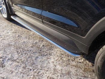 37 949 р. Пороги с площадкой 42,4 мм ТСС Тюнинг  Hyundai Tucson  3 TL (2015-2018) (нержавейка). Увеличить фотографию 1